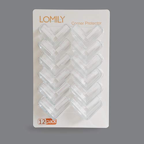 LOMILY Clear Corner Guards(12 Pack),Table Corner Protectors,Clear Edge Safety Bumpers,High Resistant Adhesive Gel,Corner Protector for Baby,Kids,Furniture,Cabinet,Glass,Coffee Table,ect.