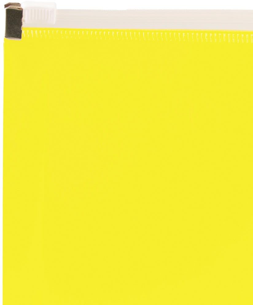 JAM PAPER Plastic Envelopes with Zip Closure - Letter Booklet - 9 3/4 x 13 - Yellow - 3/Pack - color: Yellow, size: Letter Size - 3 Pack