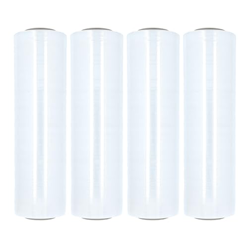 PSBM Cast Hand Plastic Stretch Wrap/Shrink Film 18" x 1000Ft 120 GA 4 Rolls - size: 18 Inch, style: 120 GA