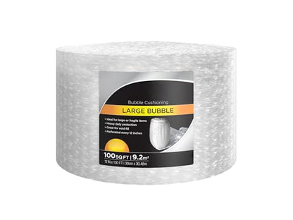 12" x 100 Ft Large Bubble Cushion Wrap Roll, Heavy Duty Perforated 12" - size: 12" x 100 Ft