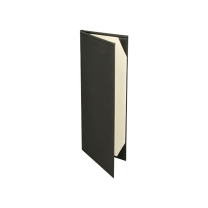Prestine Menu Covers Made of Premium Faux Leather (10-Pack) - 4.25" x 11" - 2 Views - Black - Restaurant Menu - Wine List - Bar Menu - size: 4.25”x11” - 2 Views