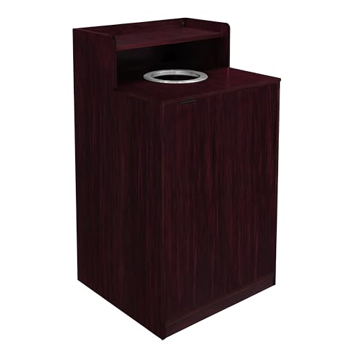 Flash Furniture Trash Can Enclosure, 32 Gallon, Mahogany - color: Mahogany