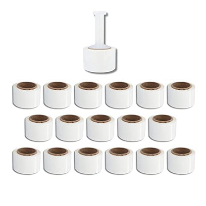 PSBM Dark White Mini Stretch Wrap with Plastic Handle, 648 Rolls 3 Inch x 1000 Feet 80 Gauge Heavy Duty Plastic Wrap Industrial Strength Shrink Film for Moving, Packing & Shipping - color: White, size: 648 Rolls