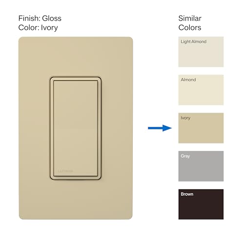 Lutron Sunnata On/Off Accessory Switch, only for use with Sunnata LED+ Dimmers, ST-AS-IV, Ivory - color: Ivory, size: 1 Pack, style: Accessory Switch (for 3-way)