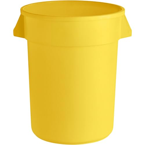 32 Gallon Round Trash bin Garbage can Outdoor Yard Trash can Trash Barrels Garbage Drum Heavy Duty Trash can Industrial Trash can Kitchen Trash bin (2, Yellow) - color: Yellow