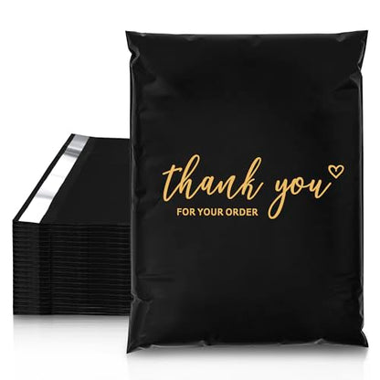 JinRuiKJ Thank You Poly Mailers 10x13 Inch, 100 PCS, Black - color: Black, size: 10*13inch 100pcs