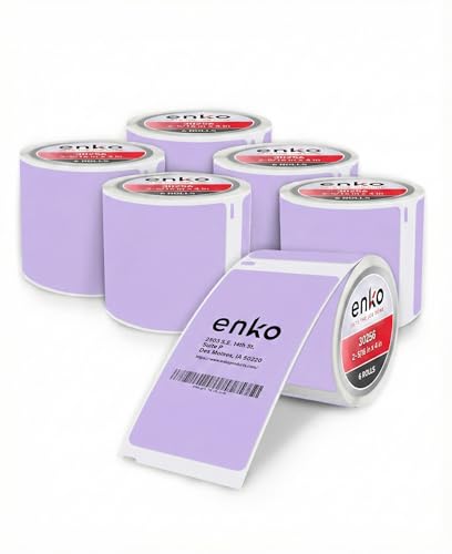 enKo 30256 6 Rolls | 1800 Lavender Direct Thermal Labels (2-5/16 x 4 in) - color: Lavender