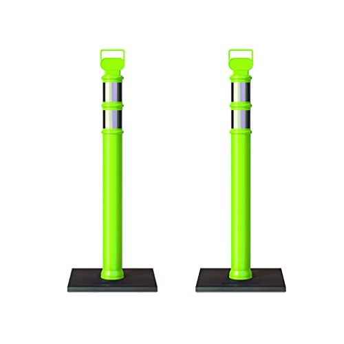 Trafford Industrial 45" Delineator Posts, Set of 2, Lime Green - color: Lime Green