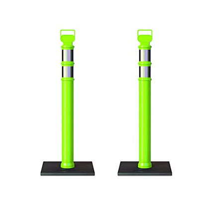 Trafford Industrial 45" Delineator Posts, Set of 2, Lime Green - color: Lime Green