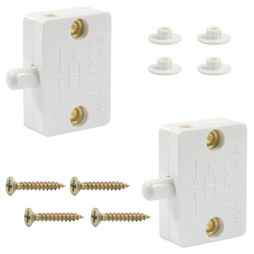 Hordion 4Pcs Cabinet Door Switch, Closet Light Wardrobe Touch Switch, White - color: White, size: 4pcs