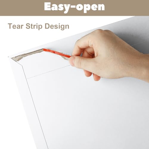 DAJAVE 100 Pack Cardboard Mailers 11x14 Inch Self Seal Cardboard Envelopes, White Rigid Mailers Mailing Envelopes for CD, Photos, Document, Pictures, Papers, Files