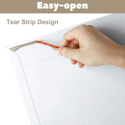 DAJAVE 100 Pack Cardboard Mailers 11x14 Inch Self Seal Cardboard Envelopes, White Rigid Mailers Mailing Envelopes for CD, Photos, Document, Pictures, Papers, Files