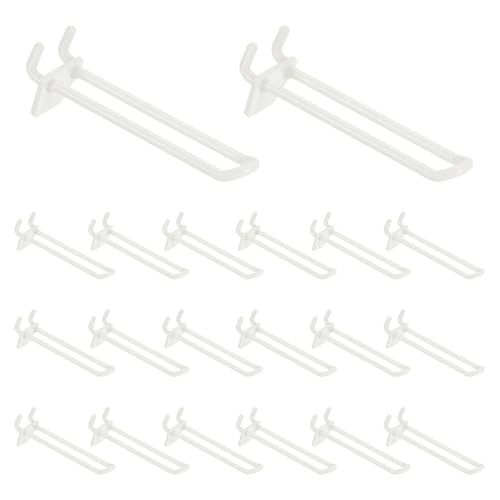 uxcell 20 Pcs Pegboard Hooks 4 Inch Durable Plastic Pegboard Display Hooks - size: 4 Inch