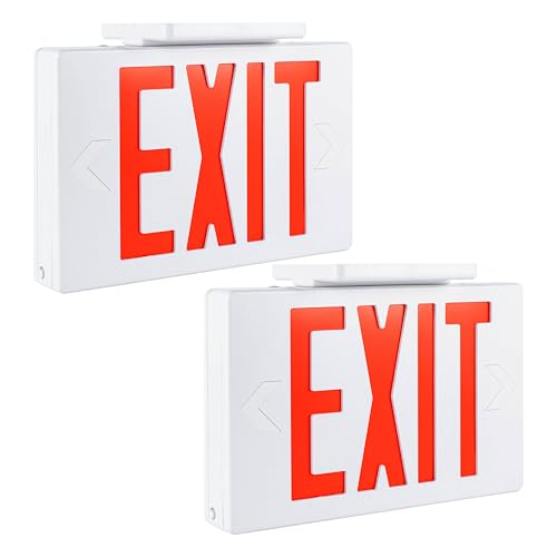 Gruenlich Emergency Exit Sign for Business, Battery Backup, 2 Pack - size: 2-pack
