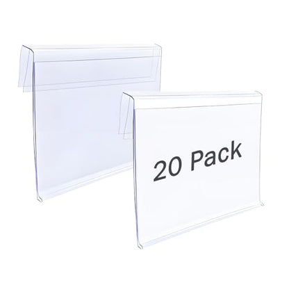Diteje 20 Pack Wire Shelf Label Holder,Shelving Price Tags Rack Display