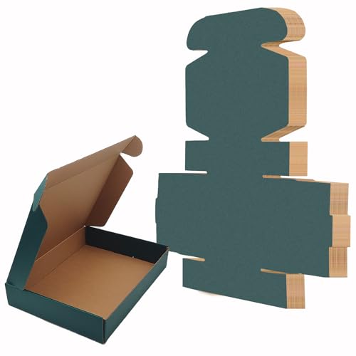 25 Pack Green Shipping Boxes 11 x 8 x 2 Inch Corrugated Cardboard Boxes, Recyclable Packaging Gift Boxes for Presents, Birthday, Christmas, Bridal, Wedding, Party Favor, Cupcake, Crafting - color: Green, size: 11 x 8 x 2 Inch