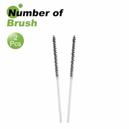 HARFINGTON 2pcs Wire Bore Brush 7 x 1/4" 3/16 Inch Shank Stainless Steel Bristles Cleaning Brush for Clean Car Part Tube Kitchen Garage - size: 7 x 1/4" 3/16 Inch
