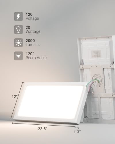 Sunco 12 Pack 1x2 LED Flat Panel Lights, 3CCT Selectable 16-20W, Dimmable - size: 1x2 - White 3cct