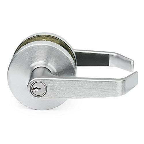 Door Handle Cylindrical Lock Privacy Function Bathroom Lock Brushed Chrome (US26D) Finish LH5322L Non-Handed UL Certified ANSI/BHMA Grade 2 Commercial Door Lock for Heavy Duty Use Embassy Series - color: Brushed Chrome (US26D), size: Privacy (Bathroom)