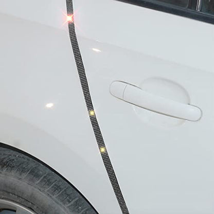 4 Pack 35.4 Inch Rhinestone Door Edge Guard Strips, Black - color: Black