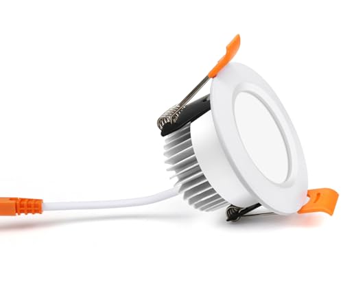 3 Inch LED Recessed Lighting, Dimmable Downlight 5W (40W Halogen Equivalent), CRI 80+, 3000K Warm White, Ceiling Light with LED Driver (1 Pack) - color: 3000k (Warm White), size: White-3Inch-1Pack