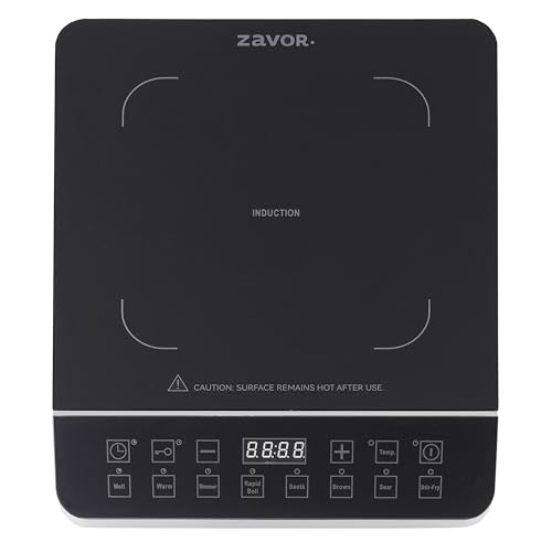 Zavor Onyx Induction Cooktop, Electric Burner with 8 Quick Launch Buttons, Energy-Efficient Burners for Cooking up to 50% Faster, Cool Touch Surface, Safety Lock, Slanted Panel, 180 Minutes Timer