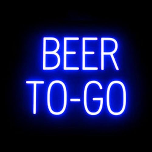 SpellBrite LED Neon BEER TO-GO Sign for Business - Blue, 20" x 15" - color: Blue, size: BEER TO-GO (20"x15")