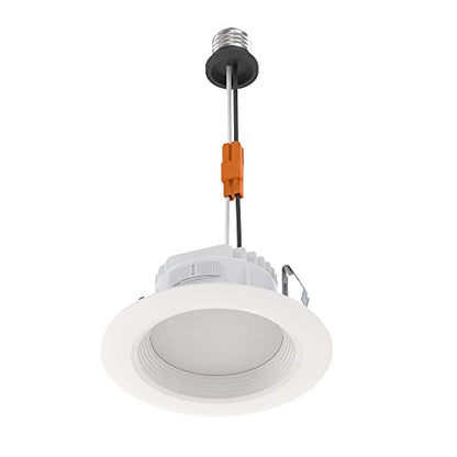 Juno 4" Inch LED Recessed Lighting, RetroBasics Series LED Downlight Trim Kit, Regressed 4" Ceiling Light with 5-in-1 Switchable White Color, 625 Lumens, Baffle Trim, Matte White - color: Switchable White, size: 4-Inch, style: Standard | Non-Adjustable |