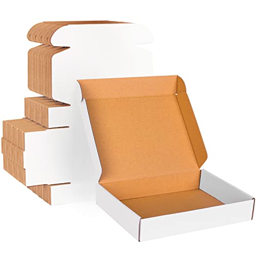 11x8x2 White Cardboard Boxes - 30 Pack Shipping Boxes for Small Business Mailing, Corrugated Packaging - color: White, size: 11 x 8 x 2