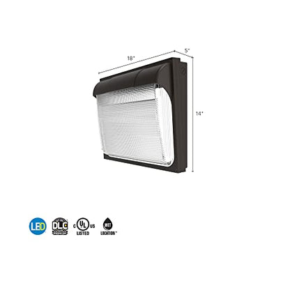 Lithonia Lighting 18" LED Wall Pack Outdoor Light, Adjustable Lumens - color: Adjustable Lumens | 4000K Cool White, size: 14" H x 18" W x 5" D