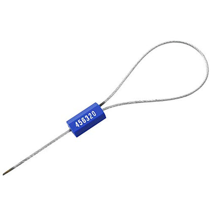 100pcs Security Marking Cable Seals Tamper Proof Steel Wire Seal Numbered Shipping Seals Disposable Pull Tight Self-Locking Cable Seal Truck, Cargo, Containers Seal Ties Straps (Blue, 100pcs) - color: Blue, size: 100pcs