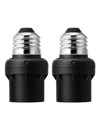 DEWENWILS 2 Pack Light Sensor Socket, Automatic Dusk to Dawn Sensor Socket - color: Black