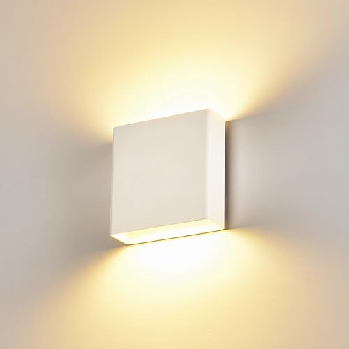 Indoor Outdoor Up and Down Wall Sconce, 5%-100% Dimmable 18W, 5 Color Temperature Selectable (2700K-5000K), Modern Lighting for Living Room/Porch, CRI90+, 120V-277V, ETL FCC Certified - color: White, size: 1pack