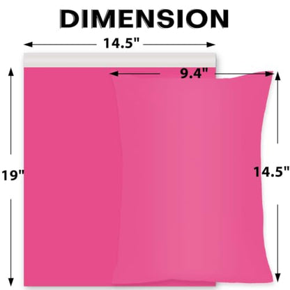 Poly Mailers 14.5x19 In 100 Pack Self Seal Shipping Envelope Bags Pink - color: Pink