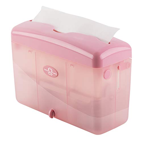 EZbrnd Countertop SLIMFOLD Hand Towel Dispenser for Kitchen/Bathroom/Office/RV/Airbnb, Guest Towel Holder, Pink - color: Pink