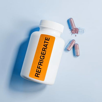 REFRIGERATE Food, Medicine & Pharmacy Labels, 500 Fluoro Orange Stickers, 2.8" x 1" (70mm x 25mm), Shipping & Handling - style: REFRIGERATE