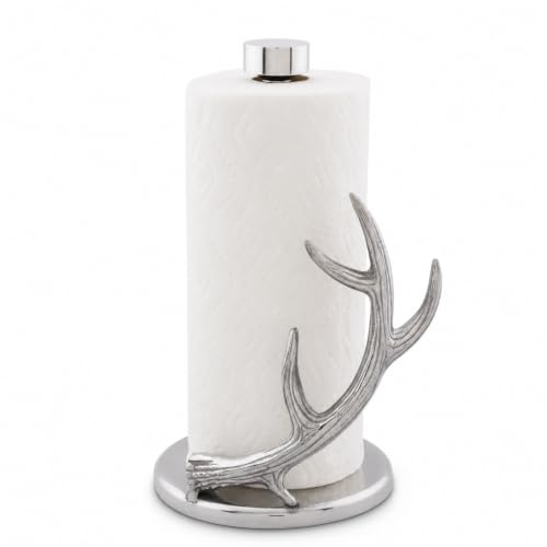 Arthur Court Antler Paper Towel Holder - Decorative Aluminum Metal Stand for Kitchen - 18 Inch Tall - size: Antler