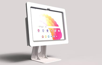 Anti-Theft Acrylic Case for Lenovo TAB Tablet with 360 Rotate 180 Swivel Metal Desktop Stand & 90-Degree USB C Cable (White, Chromebook 10e) - color: White, size: Chromebook 10e