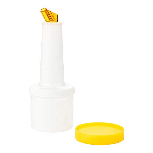 Restaurantware Plastic Storage Container Bottle, Quick Pour, 0.5 qt - color: Yellow, size: 16 Ounces
