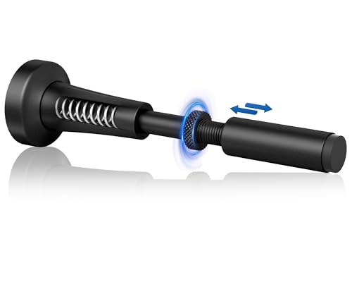 1P Adjustable Spring Door Stop, 4.17-5.35in Long Door Stoppers, Black - color: Black