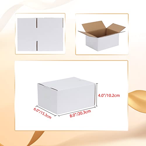 Calenzana 8x6x4 Shipping Boxes Set of 40, White Corrugated Cardboard Box for Mailing Packing Gifts Small Business - size: 8x6x4, style: 40 Pack