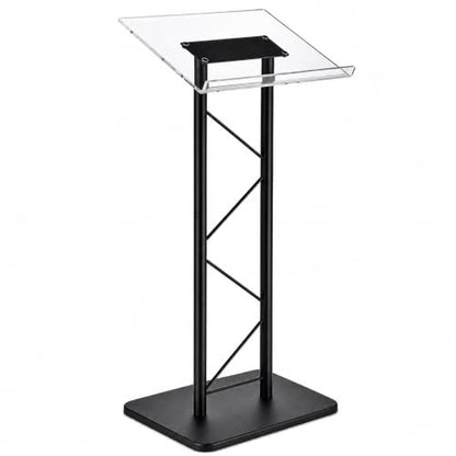 Kingdom KML15TA Modern & Stylish Acrylic and Metal Podium, Conference Podium for Speakers, Speeches and Other Occasions (43.4" Height) - size: Design 07