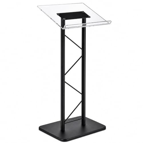Kingdom KML15TA Modern & Stylish Acrylic and Metal Podium, Conference Podium for Speakers, Speeches and Other Occasions (43.4" Height) - size: Design 07
