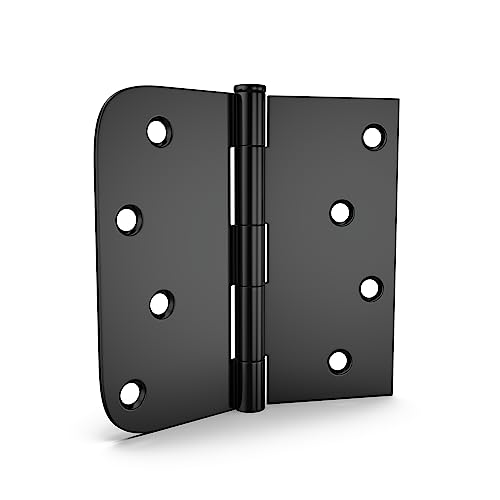 Goldenwarm 3 Pack 4in Black Door Hinges Interior Door Hinges Black Matte 4 x 4 Inch with Square & Round Corners, Iron Material - color: Matte Black, size: 3 Pack