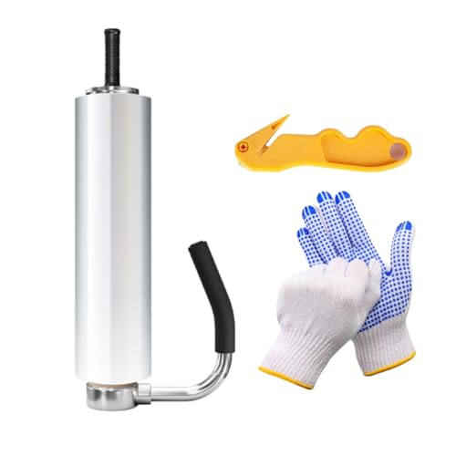Stretch Film Dispenser with Cutter & Gloves, Heavy Duty Stainless Steel Stretch Wrap Dispenser for 12-20 Inch Rolls, Manual Pallet Wrapping Tool for Shipping, Moving, and Industrial Packing