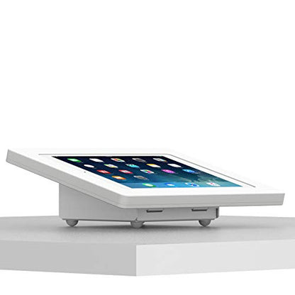 VidaMount White Enclosure and Fixed Tilted 15° Desk/Surface Mount [Bundle] Compatible with iPad 9.7 (5th / 6th Gen), Pro 9.7", Air 1/2 - color: White, size: iPad 9.7 (5th / 6th Gen), Pro 9.7", Air 1/2