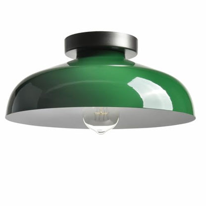 DIRYZON Industrial Green Semi Flush Mount Ceiling Light, 12-Inch - color: Green