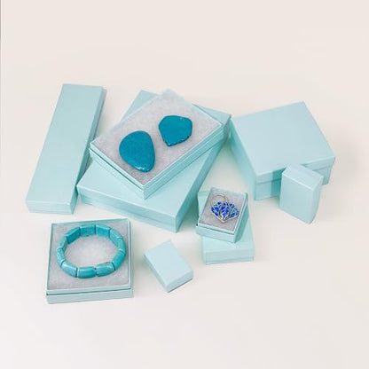 TheDisplayGuys 25 Cardboard Jewelry Gift Boxes with Inserts - Turquoise - color: Pearl Teal, size: 1 Count (Pack of 25)