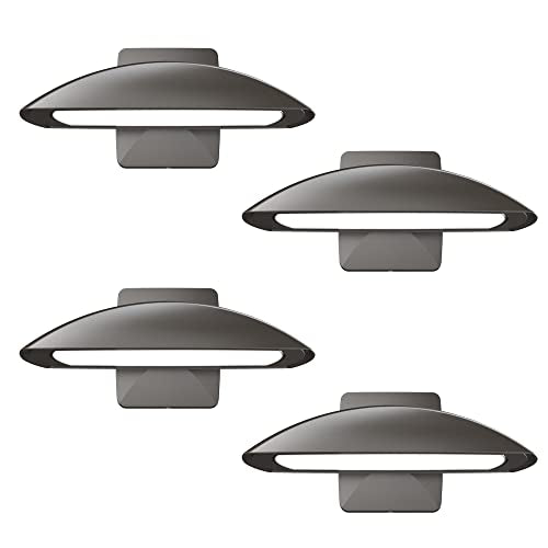 LED Outdoor Flood Light with Dusk to Dawn Photocell 75W Outdoor Security Light for Gardens Yards UL Listed 4000k Residential Full Cutoff Wall Pack 180° Adjustable Knuckle 8400LM Dark Bronze 4 Pack - color: DARK BRONZE-4PK, size: 75W