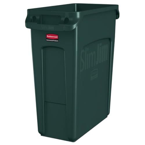 Rubbermaid Commercial Products Slim Jim Trash Can, Green, 16-Gallon - color: Green, size: 16 Gal